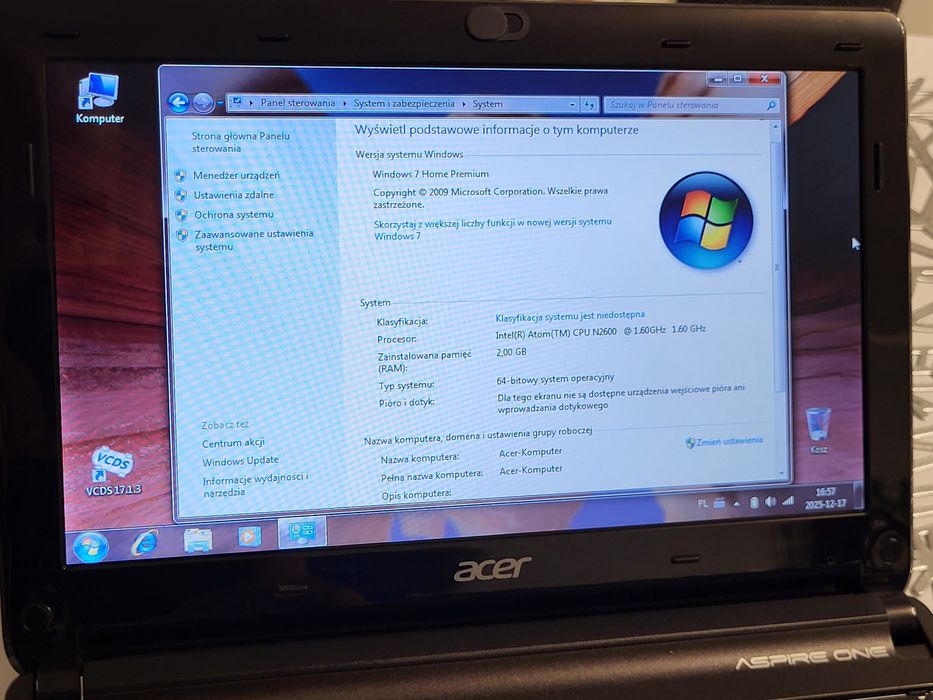 ACER Aspire One D270 10,1" 2GB DDR3 320GB HDD Intel Atom N2600 1.6GHz