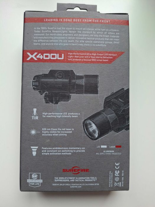 Latarka taktyczna SureFire X400 Ultra (model: X400U-A-RD)