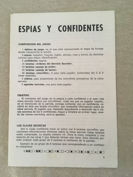Jogo de tabuleiro - Espias y Confidentes !!