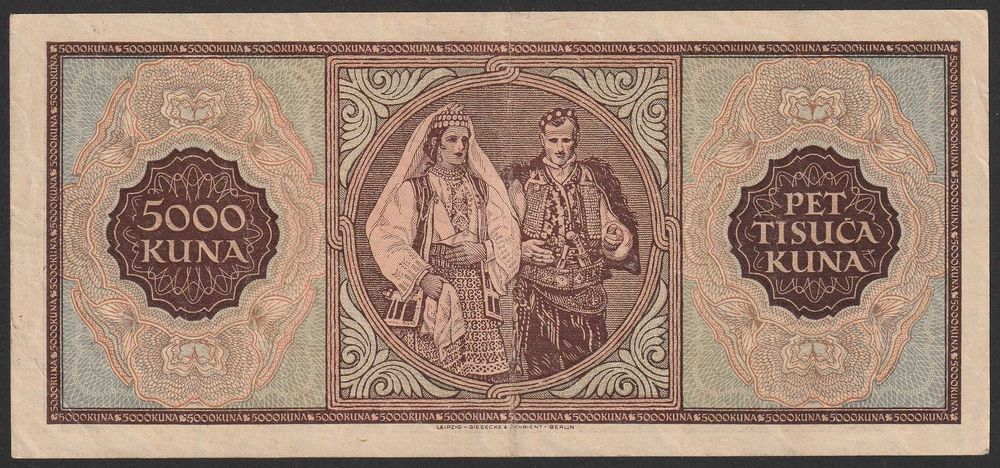 Chorwacja 5000 kuna 1943 - stan 2