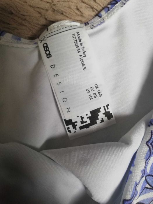 Asos Design strój kąpielowy w niebieski kafelkowy rozm. 40