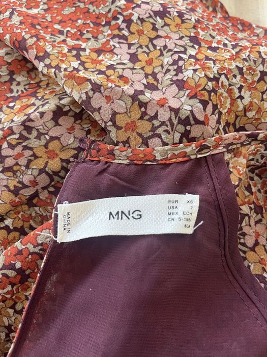Vestido comprido flores Mango