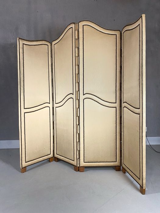 Oryginalny Francuski jedwabisty Parawan w stylu Art Deco