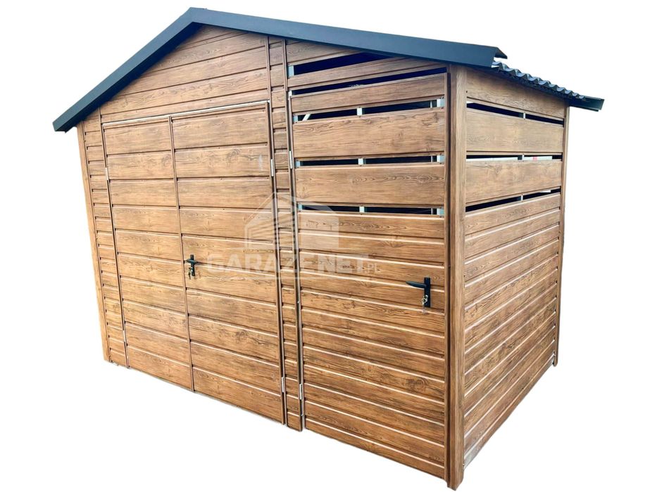 Schowek Domek Ogrodowy 2X2M Wiata Drewnopodobny Dach Dwuspadowy Ts882