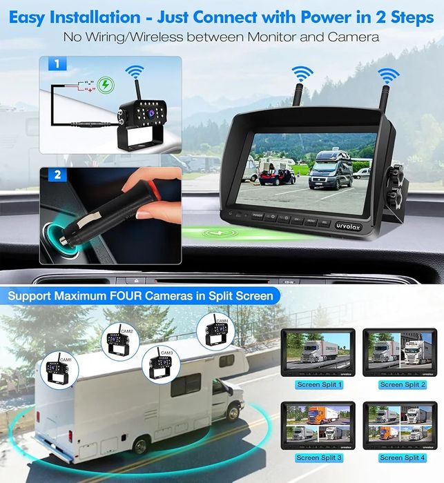 Бездротова камера заднього виду з 7" монітором URVOLAX UR67X