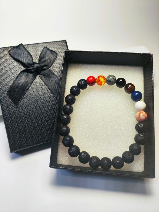 Pulseira de pedra vulcânica natural chakra meditação equilíbrio energia cura - Aromaterapia
