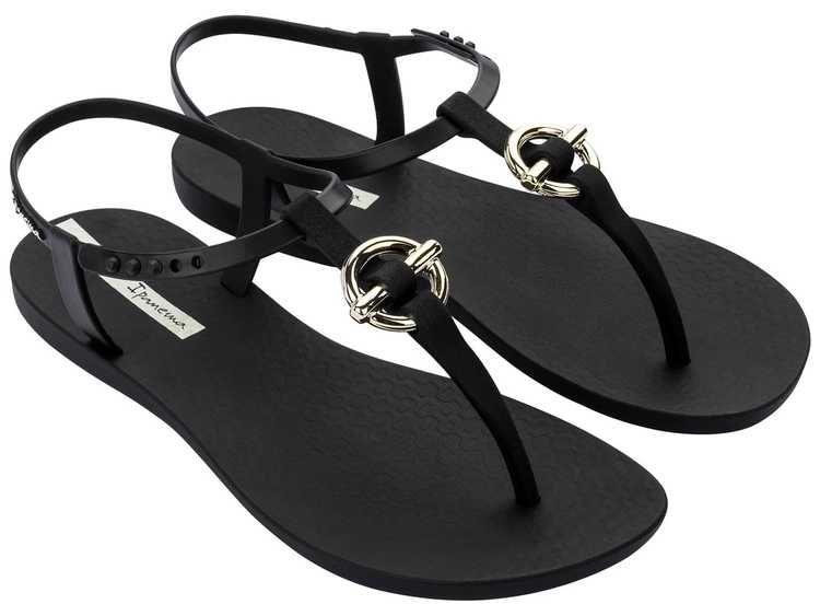 Ipanema Sandal Class japonki damskie modne czarne ze złotym r. 37-42