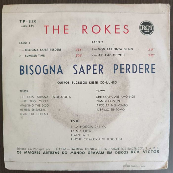 EP em vinil - The Rokes - Bisogna Saper Perdere