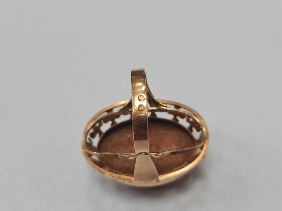 Polska 1963-86! Złoty pierścionek/ 585/ 11.23 gr/ R18/ Piasek Pustyni