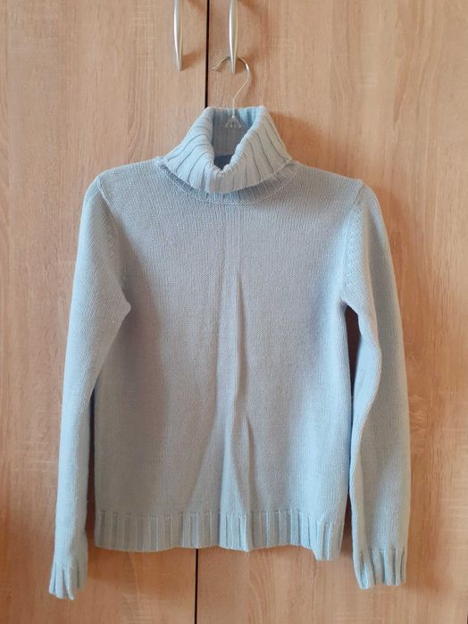 36 S Sweter golf niebieski wełna Camaïeu basic casual Y2K real vintage