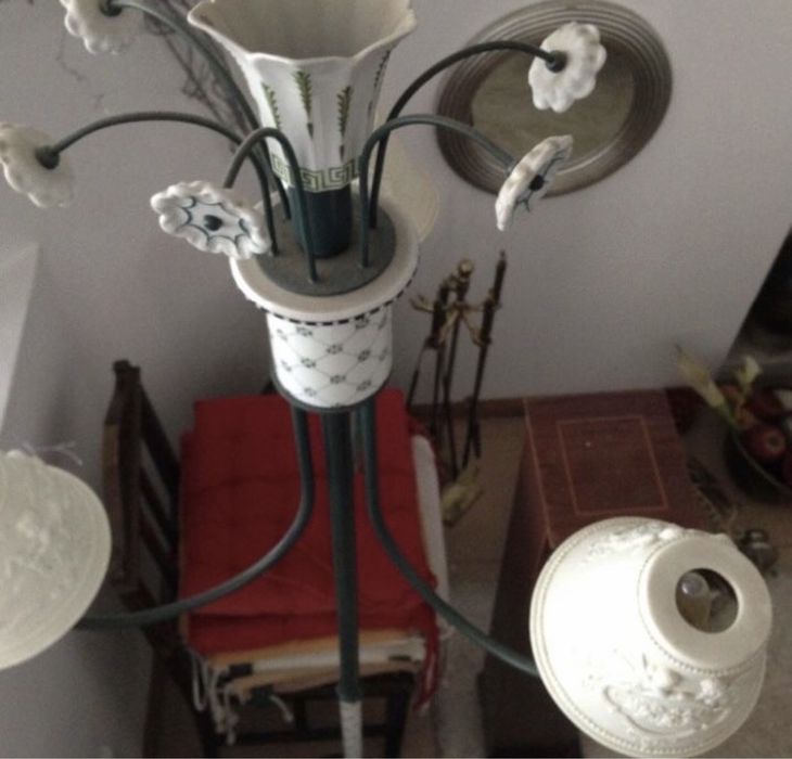 Candeeiro raro “biscuit ingles” - antiquario