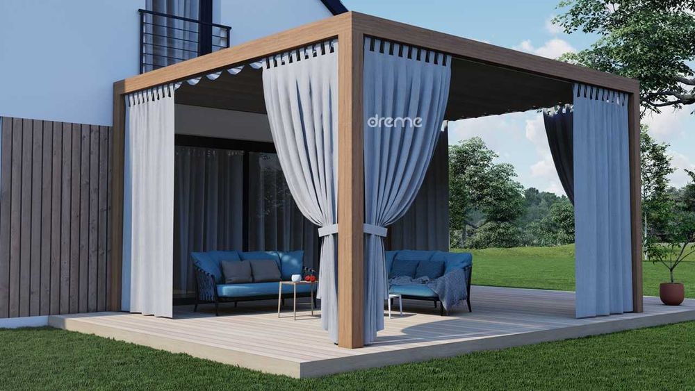 Zasłony tarasowe, ogrodowe na wymiar, wodoodporne UV