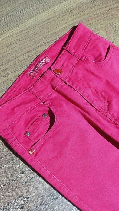 B.S.Jeans Czerwone spodnie jeansowe Red jeans r.36