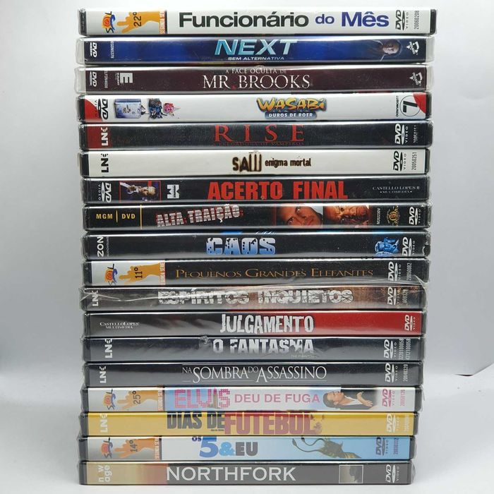 Lote 1/3 - Pack de 18 Filmes Novos e Selados em DVD - Ref.VI