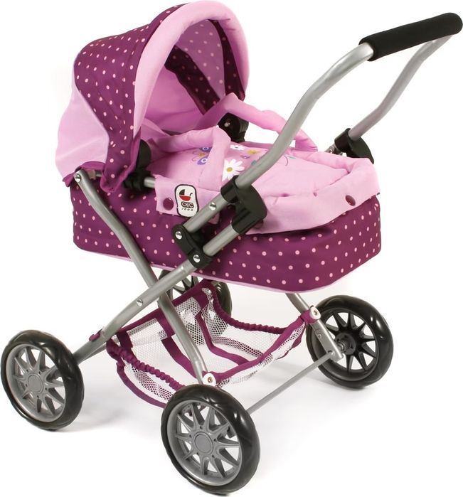 Коляска для ляльок Bayer Chic Smarty Dots 555 29  фіолетова/рожева
