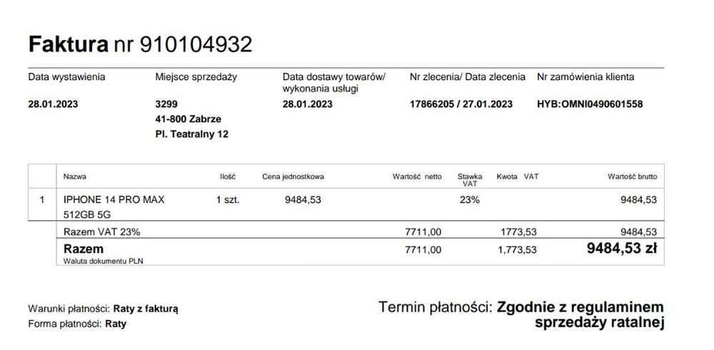 iPhone 14 PRO MAX 512, stan SUPER! Bateria 89%
