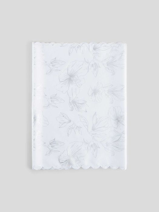 biały obrus z nadrukiem 50x150cm Sinsay