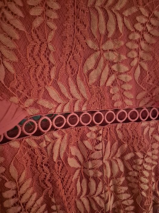 Koronkowy pomarańczowy kombinezon Hippie,r.S