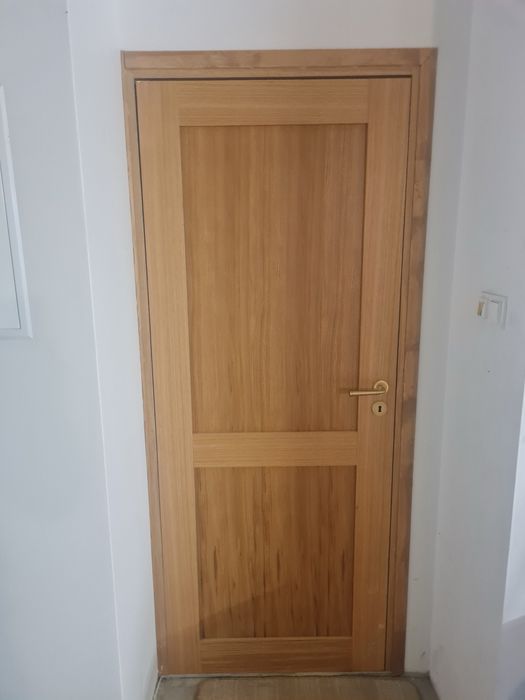 Drzwi drewniane bezprzylgowe lewe P4T // otwór 102 x 208