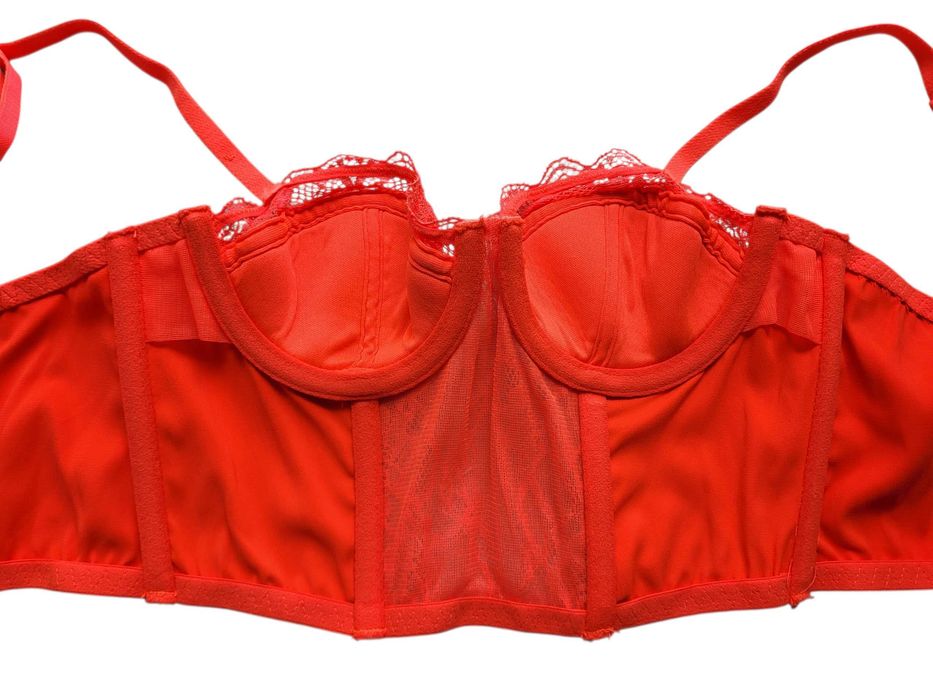 Pomarańczowy neonowy stanik biustonosz gorsetowy 70A Primark bielizna