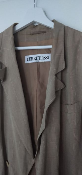 Perełka vintage Cerruti 1880 marynarka retro beżowa krótka 40 42