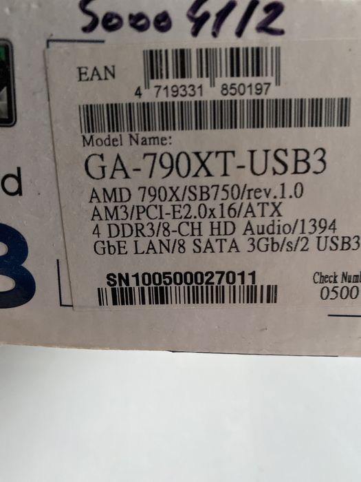 ( процесор у подарунок) Материнська плата Gigabyte 790XT   -USB3