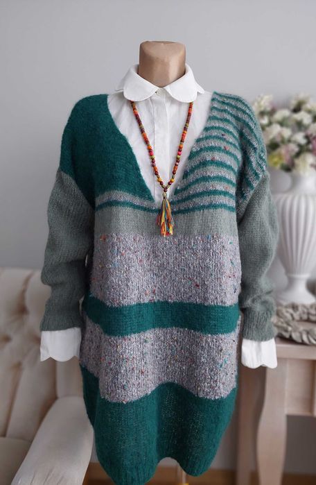 Sweter moherek wełna