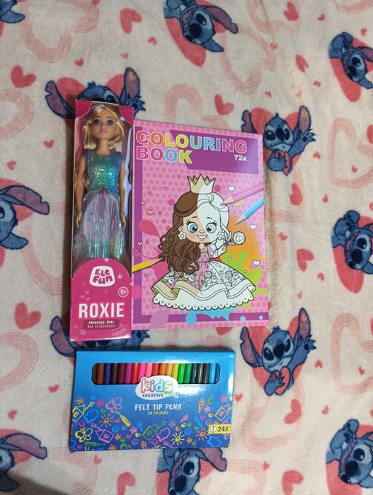 Nowy zestaw z metkami lalka kolorowanka i mazaki