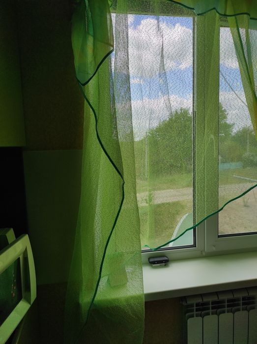 Тюль зелена і сітка