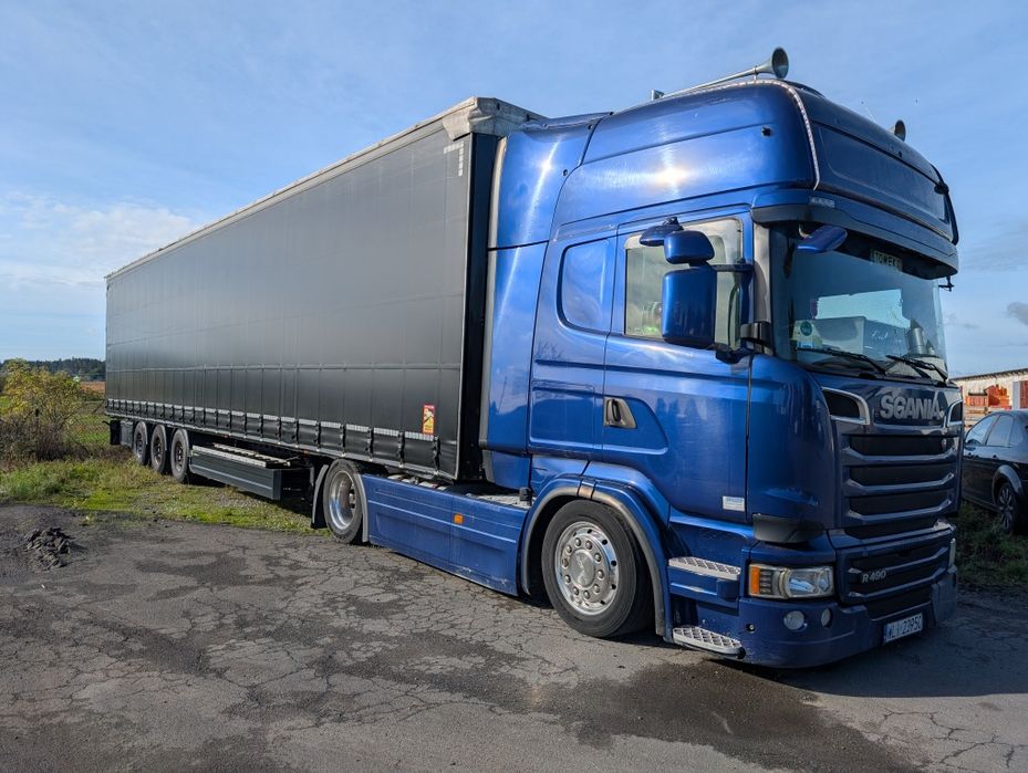 Scania R490 mega plus naczepa low deck Berger mulda