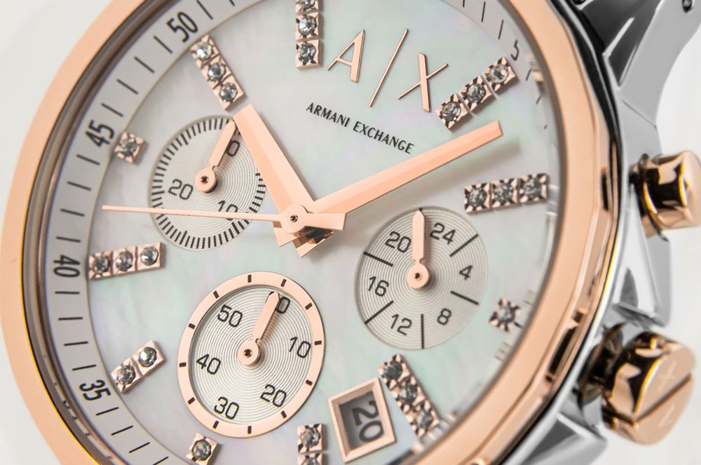 zegarek damski armani exchange banks chronograph ax4331 + box