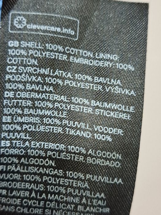 błękitna sukienka H&M 52 54 haft angielski
