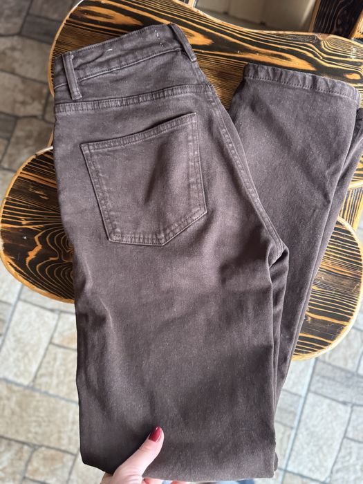 Шоколадні теплі джинси zara wide leg