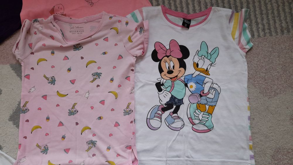 Bluzki t-shirt krótki rękaw dla dziewczynki ± 128 8 szt.