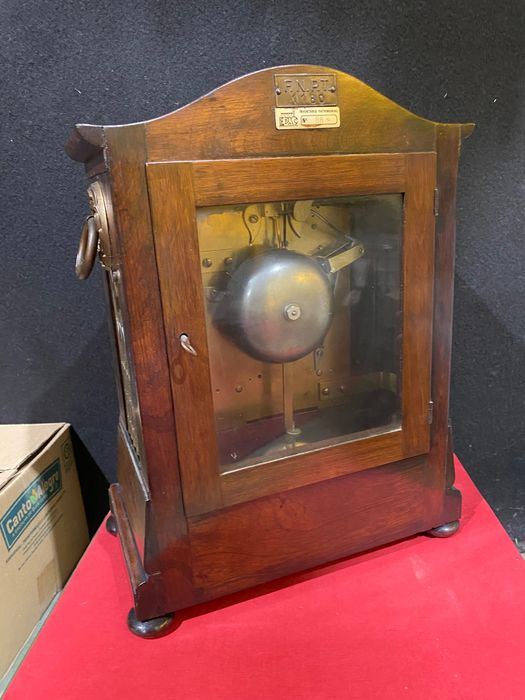 Relogio Mesa Inglês Séc XIX Ja Duff & Son  41 cm Pau-Santo Trabalhar