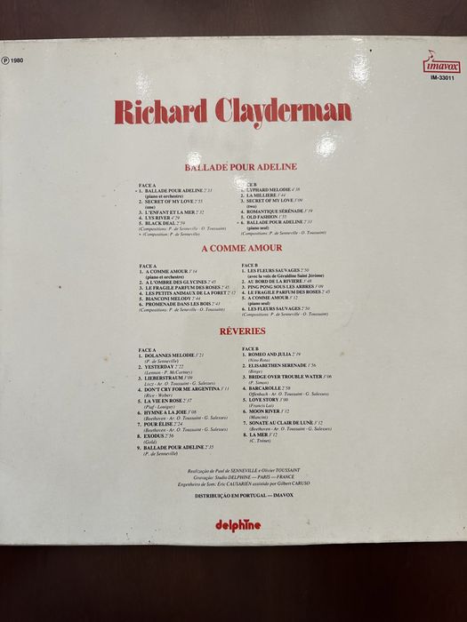Richard Clayderman - 3 Discos de Ouro em Vinil