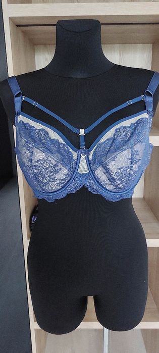 Lanny Mode Elegancki Niebieski Biustonosz Odpinane Strapsy 90D