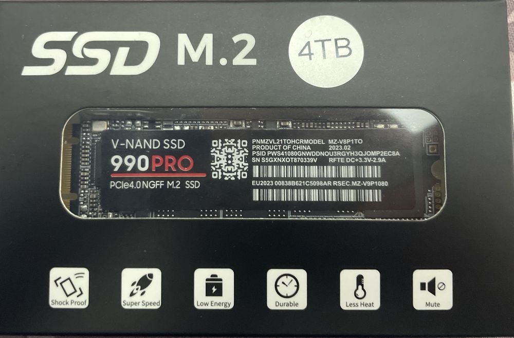 SSD M.2 NVMe 4TB – PCIe 4.0 (Novo)
