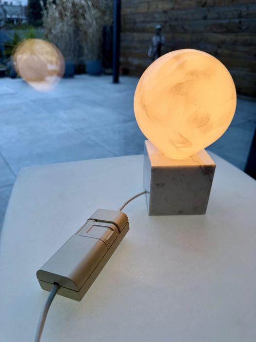 Vintage Lampka Kula Marmurowa LINDNER Mid-Century Modern Mega Design