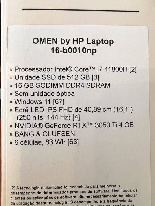 Portátil Gamer HP OMEN GeForce RTX 3050Ti 4GB