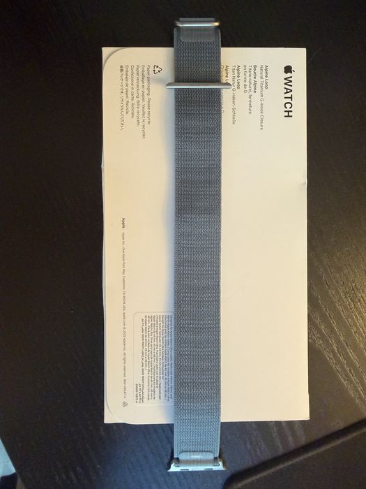 Pasek do Apple Watch Alpine Loop Light Blue Large Natural Titanium