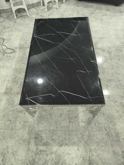Mesa de centro Mármore e Inox