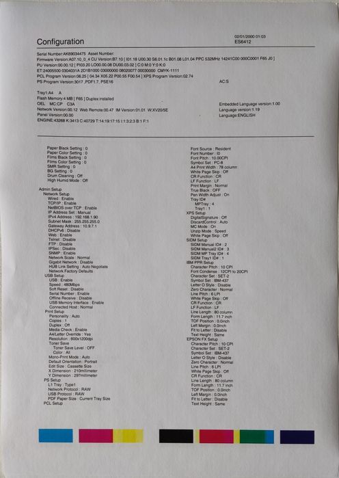 Drukarka Oki ES6412 laser kolor duplex na części