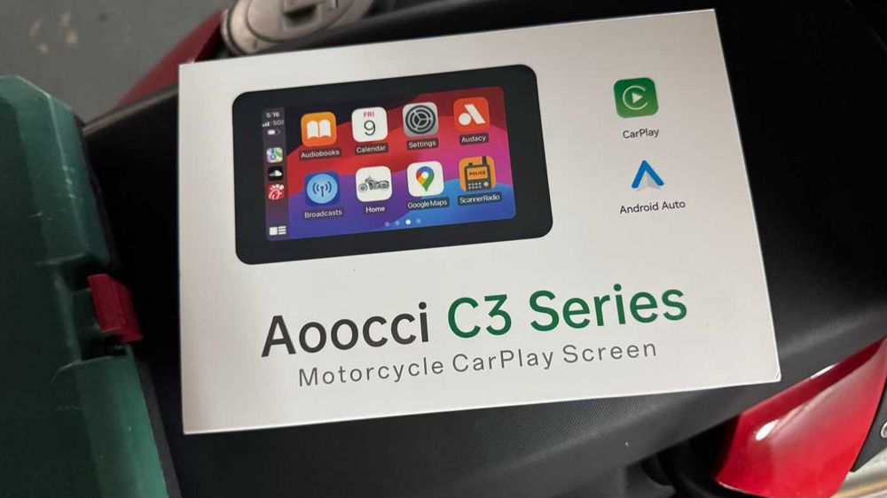 Ecra CarPlay e Android Auto sem fios para mota - Aoocci C3