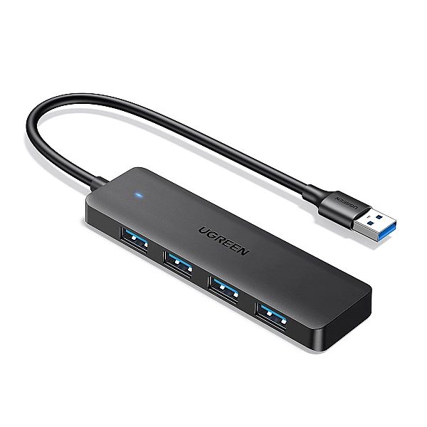 HUB Ugreen CM219 z 4 portami USB-A 3.0 i kablem USB-A 3.0 - czarny