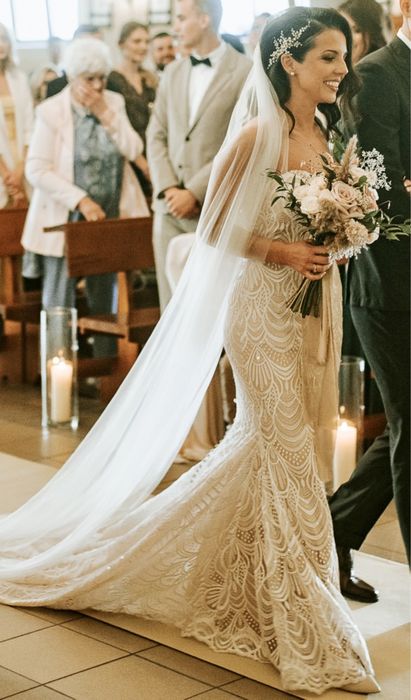 Suknia ślubna Justin Alexander sukienka do ślubu z koronki koronkowa