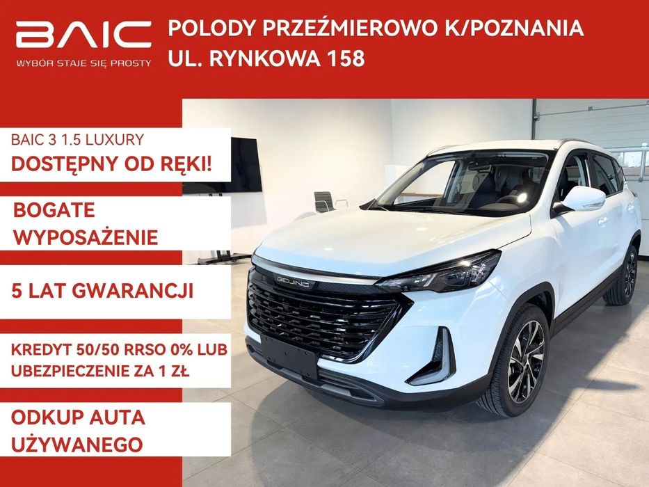 BAIC 3 1.5 136 KM | KREDYT 50/50 RRSO 0% | SZYBER DACH | 17'' FELGI | MANUAL
