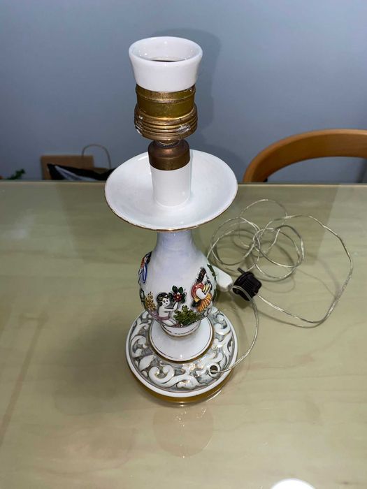Candeeiro de mesa vintage de cerâmica