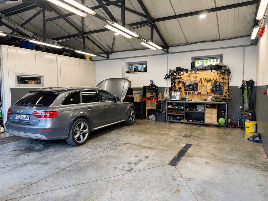 Warsztat samochodowy / hala na wynajem – Katowice-Tychy, 80 m², 2 bramy, 400 V, biuro, WC, parking, dostęp 24/7, blisko DK86