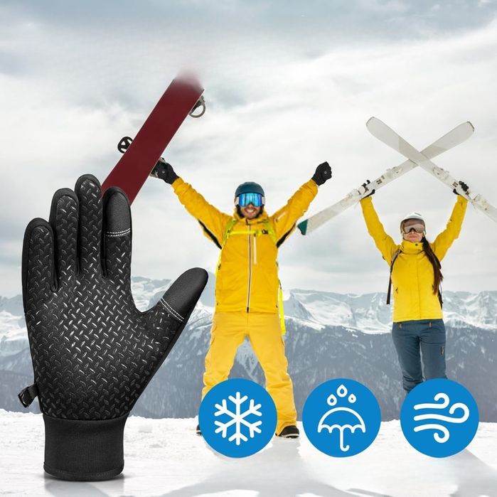 TTCOTOKE Rękawiczki Termiczne Unisex – Wodoodporne, Dotykowe, Antypośl